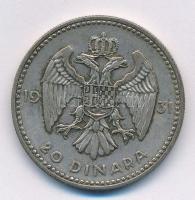 Jugoszlávia 1931. 20D Ag "I. Sándor" T:2 
Yugoslavia 1931. 20 Dinara Ag "Alexander I...