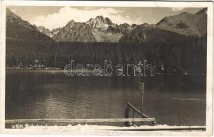 1928 Tátra, Magas-Tátra, Vysoké Tatry; Strbské pleso / Csorba-tó / lake. A. Chytil photo (gyűrődés / crease)