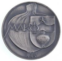 DN Makó ezüstpatinázott Br emlékérem eredeti tokban (58mm) T:2,2-