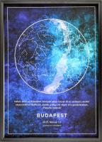 2015. február 13., Budapest feletti csillagkép plakáton, Paquita Delprat idézettel, plexi üvegezett keretben, 70x50 cm