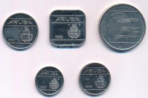 Aruba 1988-1999. 5c-1Fl (5xklf) T:1-,2
Aruba 1988-1999. 5 Cent - 1 Florin (5xdiff) C:AU,XF