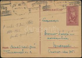 1944 Aradi-Edvi Illés (1886-1962) festő, grafikus által írt levelezőlap