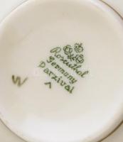 Rosenthal porcelán mokkás készlet 12 személyes. Matricás, jelzett,  egy két kis lepattanással a csés...