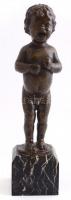 Vastagh Éva (1900-1942): Síró kisfiú. Bronz, jelzett, márvány talapzaton. 24,5 cm / Crying boy. Bronze on marble pedestal. 24,5 cm