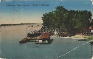 1924 Komárom, Komárno; Duna részlet, úszó vízi hajómalom (vízimalom) / Danube with floating watermill (boat mill) (EB)