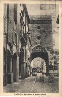 1927 Padova, Via Dante e Torre Gallilei / street view, tram (EK)