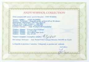 Andy Warhol (1928-1987): John Lennon. Litográfia, papír,  jelzett a nyomaton. Kézzel sorszámozott 42...