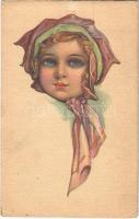 Italian lady art postcard. Anna & Gasparini 542-4. (EK)
