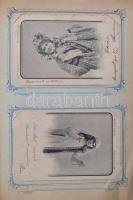 Múlt századfordulós képeslapgyűjtemény hagyatékból, főleg motívum, üdvözlő, művész lapok jobbakkal, ...