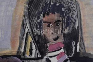 Gábor Marianne (1917-2014): Táncosnő. Vegyes technika, papírra kasírozva. Jelzett. Hátoldalán MNG ki...