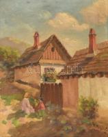 Tibai Takáts Jenő (1876-1943): Tabán. Olaj, vászon, jelzett. Fa keretben. 50,5x41 cm / Oil on canvas, signed. Framed.