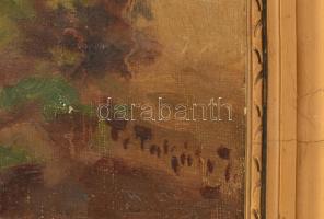 Tibai Takáts Jenő (1876-1943): Tabán. Olaj, vászon, jelzett. Fa keretben. 50,5x41 cm / Oil on canvas...