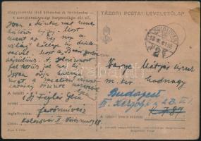 1943 Ifj. Figlár Géza festőművész által írt levelezőlap