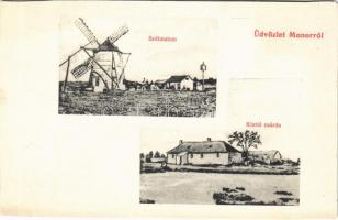 Monor, szélmalom, Kistói csárda / windmill. W.L. (vágott / cut)