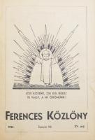 1935 Ferences közlöny, félvászon kötésben