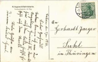 1916 Kriegswahrzeichen der Stadt Crossen a.d. Oder, Unser Helden! Kriegswohlfahrtskarte / Krosno Odr...
