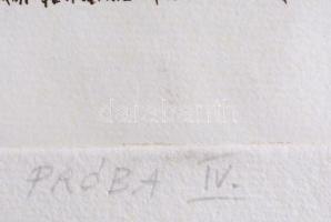 Zsakó István (1954-): Csónakos, 1998. Rézkarc, merített papír, jelzett. Próbanyomat "próba IV.&...