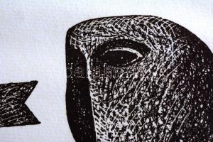 Zsakó István (1954-): Csónakos, 1998. Rézkarc, merített papír, jelzett. Próbanyomat "próba IV.&...