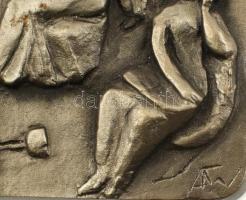 Anna Woelfle-Fabricius (1906-1974): A múzsák. fém dombormű, jelzett  12x14 cm