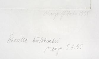 Megi Vitalo (?-): Önarckép. Akvatinta, heliogravűr, papír. Jelzett. Számozott: 1/20. Autográf ajándé...
