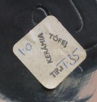 Tófej pálinkás kiöntő, mázas kerámia, jelzett, hibátlan, m: 25,5 cm