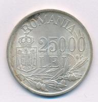 Románia 1946. 25.000L Ag "I. Mihály" T:2 
Romania 1946. 25.000 Lei Ag "Mihai I"...