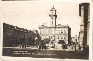 1936 Komárom, Komárnó; Klapka tér, Fried Miksa üzlete / Klapkovo námestie / square, shop (kis szakadások / small tears)