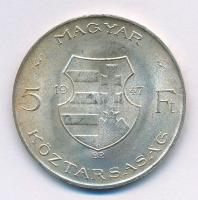 1947. 5Ft Ag "Kossuth" T:1,1- kis patina Adamo F8.1