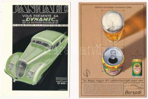 33 db főleg MODERN használatlan motívum képeslap: reklám / 33 mostly modern unused motive postcards:...