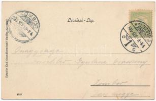 1905 Kolozsvár, Cluj; Mátyás király szobor, templom. Schuster Emil kiadása / statue of Matthias Corv...