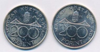 1994. 200Ft Ag "Deák" (2x) T:1,1- Adamo F13.1