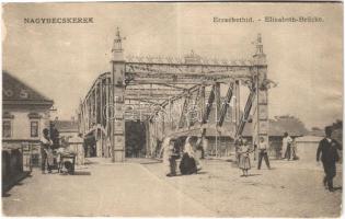 Nagybecskerek, Zrenjanin, Veliki Beckerek;  Erzsébet híd, utcai árus / Elisabeth-Brücke / bridge, street vendor (Rb)