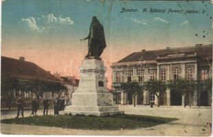 1914 Zombor, Sombor; II. Rákóczi Ferenc szobor. Kaufmann Emil kiadása / Francis II Rákóczi statue (b)