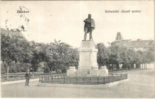 1913 Zombor, Sombor; Schweidel József szobra. Kaufmann Emil kiadása / statue