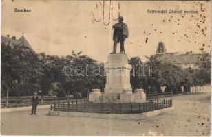1913 Zombor, Sombor; Schweidel József szobra. Kaufmann Emil kiadása / statue (fl)