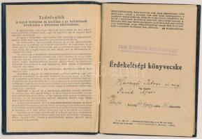 1948. Hitelszövetkezet érdekeltségi könyv használt de jó állapotban