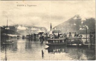 1907 Egern (Rottach-Egern) a. Tegernsee / boat, church