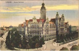 1914 Leipzig, Neues Rathaus / town hall, tram (EK)