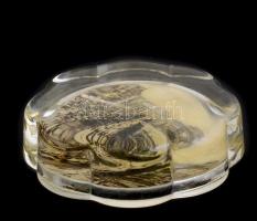 Régebbi levélnehezék, Hamburgi látképpel, kopásnyomokkal, d: 8 cm, m: 2 cm