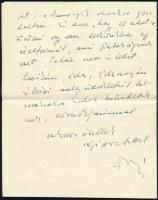 1942 Győry/Wallentinyi Dezső (1900-1974)  költő, író, újságíró.autográf levele Vass László (1905-195...