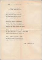 cca 1930 Képes Géza (1909-1989) költő, műfordító, tanár, a Magvető Könyvkiadó egyik alapítójának Mickiewicz versfordítása, mellé levele. Autográf aláírással ellátott gépirat