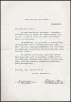 1984 Bp., köszöntő oklevél Czinege Lajos honvédelmi miniszter és Papp Dezső vezérőrnagy autográf aláírásával