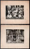 cca 1900-1950 össz 11 db fotó, portrék, iskolai csoportképek, részben keményhátú fotó kartonon, kopott, részben sérült, 12,5x12,5 és 21,5x14,5 cm közötti méretekben