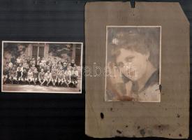 cca 1900-1950 össz 11 db fotó, portrék, iskolai csoportképek, részben keményhátú fotó kartonon, kopo...