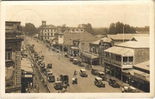 1928 Nairobi, street view, automobiles, The Emporium, shops of Maxwell Brady & Company, Theo Schouten. photo (EK)