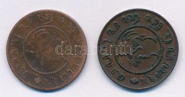 Holland Kelet-India 1859-1896. 1c Cu (2xklf) T:2,3
Netherland East Indies 1859-1896. 1 Cent Cu (2xd...