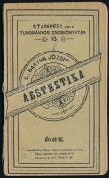 Dr. Bartha József: Aesthetika. Pozsony-Budapest, 1903, Stampfel Károly. 59p. Kiadói papírkötés, kissé sérült gerinccel, címlapon tulajdonosi névbejegyzéssel.