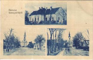 1923 Balatonkiliti, Kiliti, Somogykiliti (Siófok); községháza, utca, templom