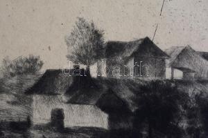 Olvashatatlan jelzéssel: Kisduna. Rézkarc, papír, kartonra kasírozva, lap szélén apró foltokkal, 25,...