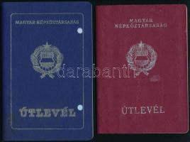 1976-1991 2 db Magyar Népköztársaság által kiállított fényképes útlevél
